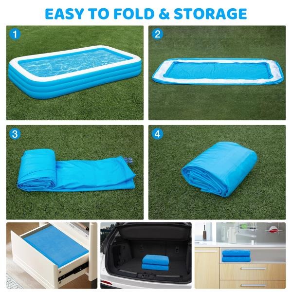 Extra Large Inflatable Pool 180x76x22 Oversized Thickened Swimming Pool with Air Pump