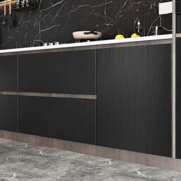 Black Stainless Steel Peel and Stick Wallpaper for Cabinets and Countertops 24118