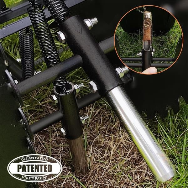Patented Rolling Lawn Aerator Manual Coring Tool for Compacted Soil Loosening