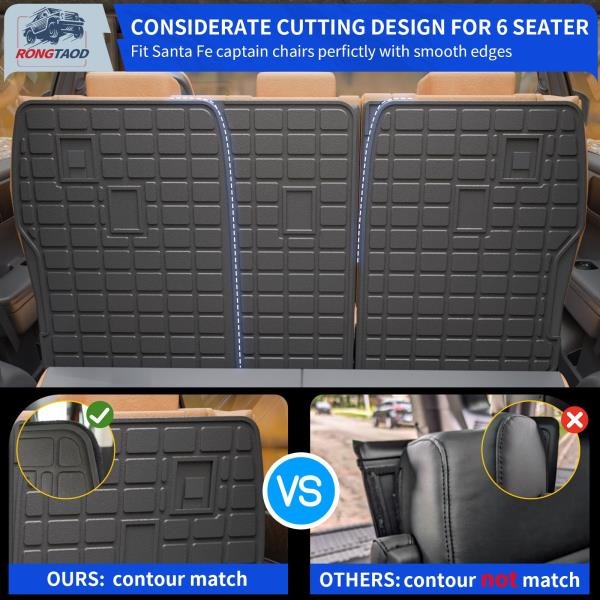 PCS Floor Mats Set for 2024-2026 Hyundai Santa Fe Cargo and Backrest Mats