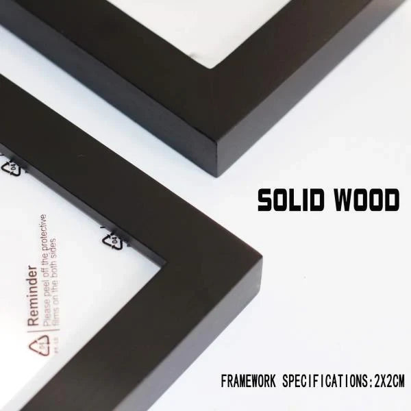 x20 Solid Wood Picture Frames with Mat 16x16 Black 3 Pack