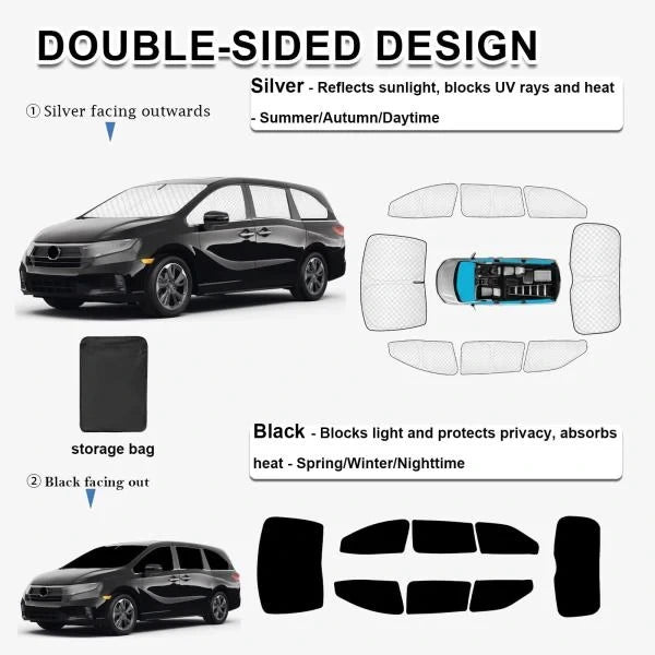 pcs Thicken Sun Shades for Honda Odyssey Elite 2018-2024 Full Car Window Covers