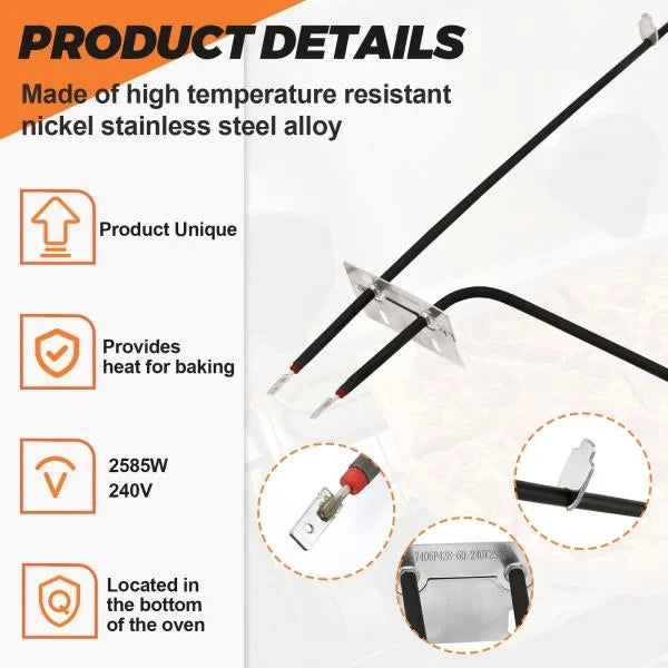 P428-60 W10310271 Oven Lower Bake Heating Element 18.9 x 19.2