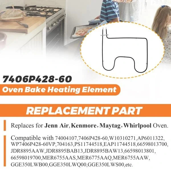 P428-60 W10310271 Oven Lower Bake Heating Element 18.9 x 19.2
