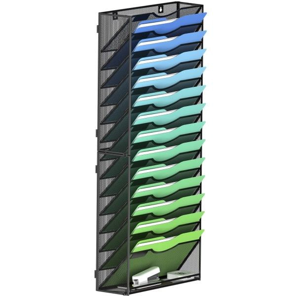 -Tier Wall File Organizer Hanging Magazine Holder