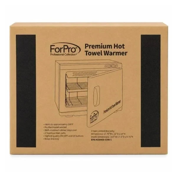 Professional 23L Extra Large Hot Towel Warmer Two Stainless Steel Racks White