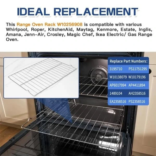 Pcs Range Oven Racks W10256908 for WhirlpoolKitchenAid 24 x 15.75