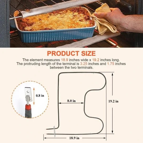 P428-60 W10310271 Oven Lower Bake Heating Element 18.9 x 19.2