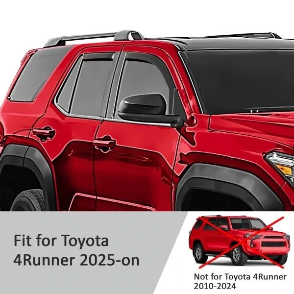 In-Channel Rain Guards for Toyota 4Runner 2025-2026 4-Piece Window Deflector Set