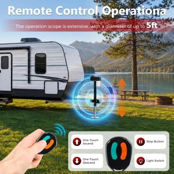 LBS Electric Trailer Jack with 2 Remote Controls IP65 Waterproof