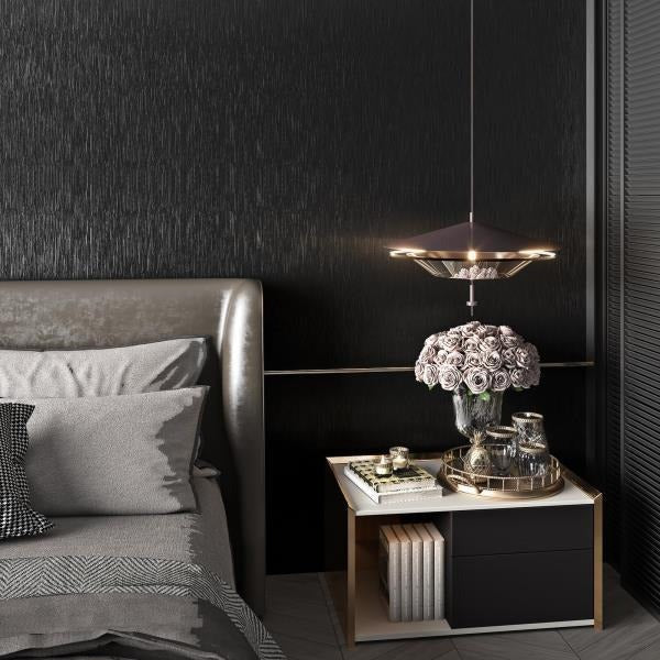 Black Stainless Steel Peel and Stick Wallpaper for Cabinets and Countertops 24118