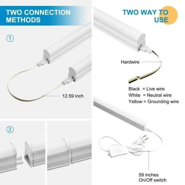 FT LED Shop Lights 2200LM 6500K 20W Linkable LED Light Bar 20 Pack