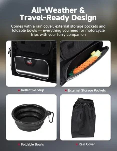 Motorcycle Dog Carrier Bag for Medium Dogs  Cats Up to 28 lbs