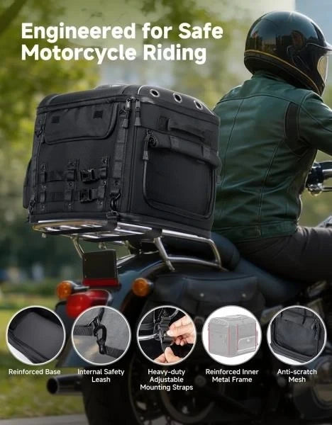 Motorcycle Dog Carrier Bag for Medium Dogs  Cats Up to 28 lbs