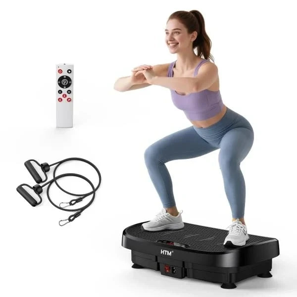 Vibration Plate Exercise Machine 330lbs Capacity 120 Speed Levels 5 Program Modes Black