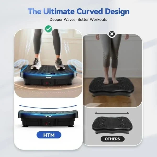 Vibration Plate Exercise Machine 330lbs Capacity 120 Speed Levels 5 Program Modes Black