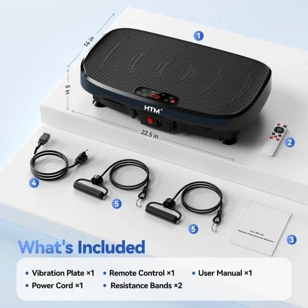 Vibration Plate Exercise Machine 330lbs Capacity 120 Speed Levels 5 Program Modes Black