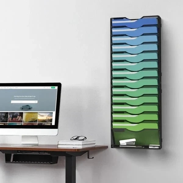 -Tier Wall File Organizer Hanging Magazine Holder