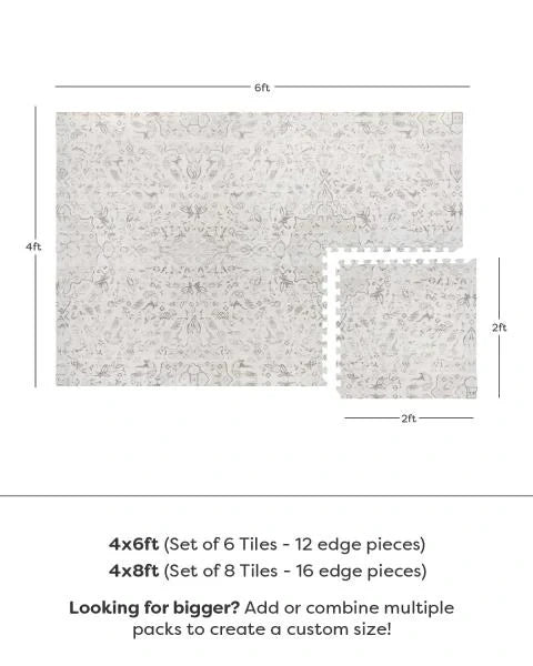 x6 Latte Emile Cushioned EVA Foam Interlocking Play Mat - Set of 6 Tiles