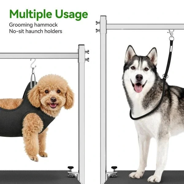Foldable Pet Grooming Table 35.5 L x 23.6 W x 30 H with Adjustable 33.5 Arm and Tray