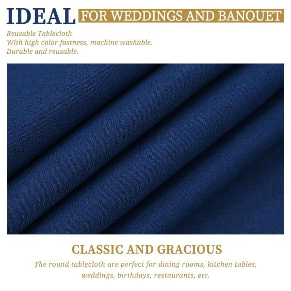 Inch Navy Blue Round Polyester Tablecloths 10 Pack