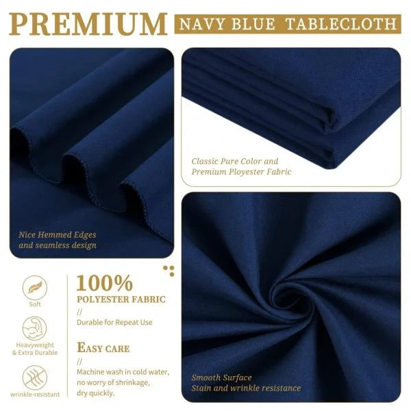 Inch Navy Blue Round Polyester Tablecloths 10 Pack