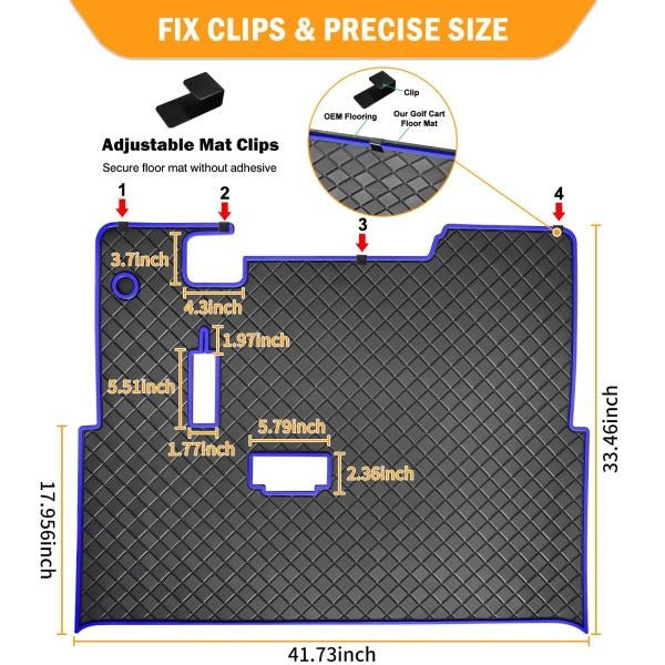 Upgraded Golf Cart Floor Mat for EZGO TXT 1994 Express S4 Blue Trim