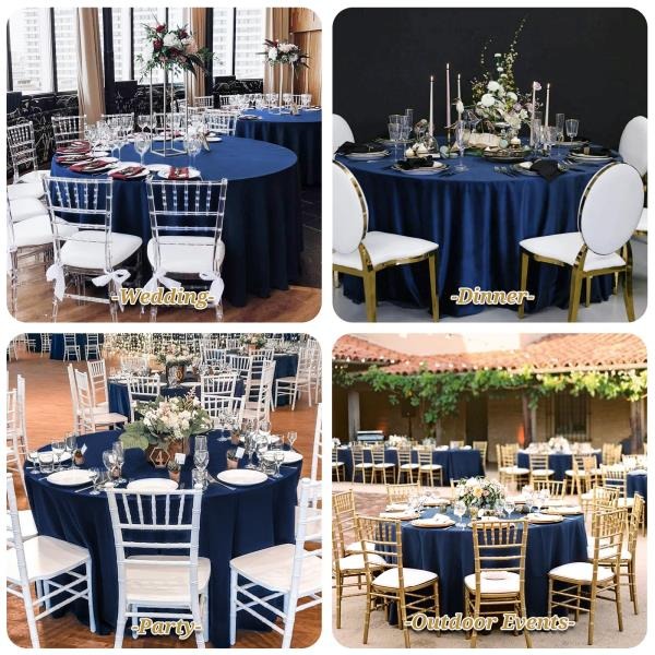 Inch Navy Blue Round Polyester Tablecloths 10 Pack