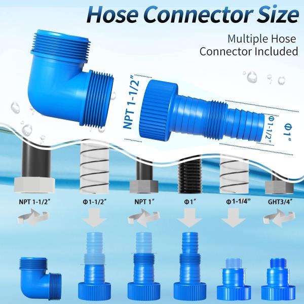 5HP 6300GPH High Flow Submersible Sump Pump 1.5 Solids Handling AutomaticManual Mode