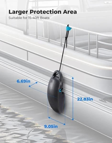 Pontoon Fenders Boat Bumpers for Docking with Quick-Release Clips for 14-28ft Boats Gray