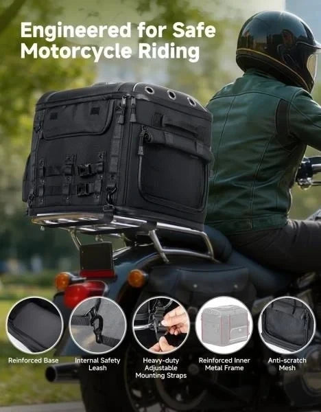 Motorcycle Dog Carrier Bag for Medium Dogs  Cats Up to 28 lbs