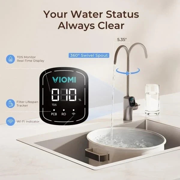 V8 PRO 800GPD Under Sink Tankless RO Water Filtration System