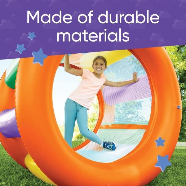 Giant Inflatable Rainbow Land Roller with Mesh Interior 67 Outer Diam. x 45 Inner Diam.