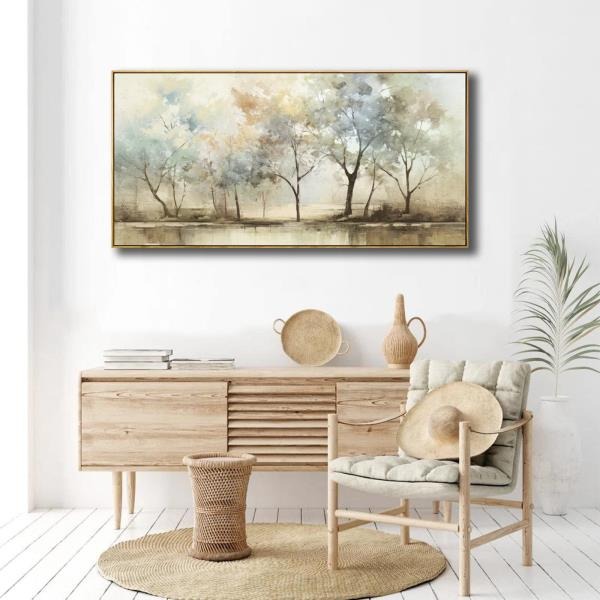 Abstract Wall Art Retro Trees Canvas Painting 30x60 Inch