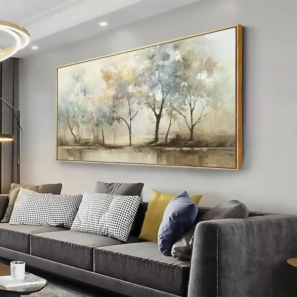 Abstract Wall Art Retro Trees Canvas Painting 30x60 Inch