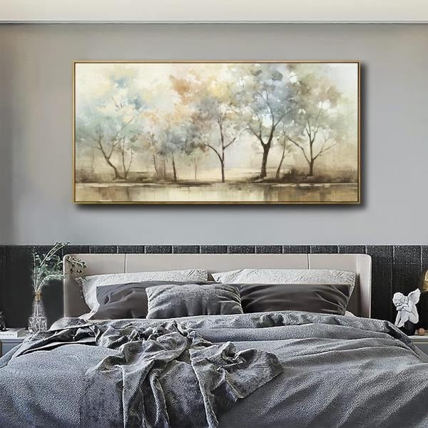 Abstract Wall Art Retro Trees Canvas Painting 30x60 Inch