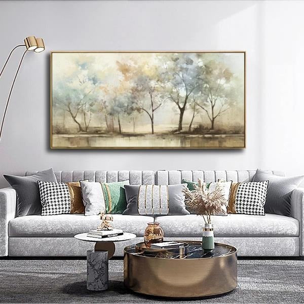 Abstract Wall Art Retro Trees Canvas Painting 30x60 Inch