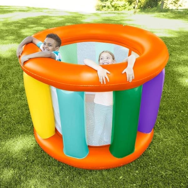 Giant Inflatable Rainbow Land Roller with Mesh Interior 67 Outer Diam. x 45 Inner Diam.