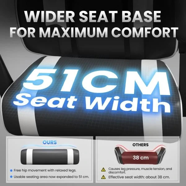 Ergonomic Video Gaming Chair for Adults with Footrest Arctic White