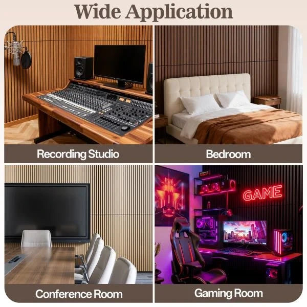 Pack Acoustic Wood Panels for Wall 47.24 x 23.81 Walnut