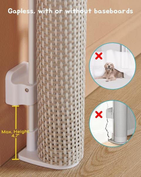 Retractable Baby Gate Rattan Mesh 33 Tall Expands to 55 Wide for Stairs and Doorways