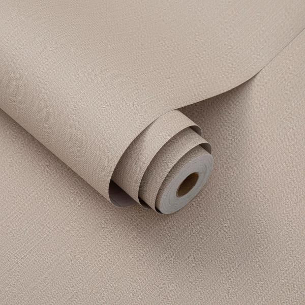 Light Brown Fabric Peel and Stick Flax Textured Wallpaper 24 x 393