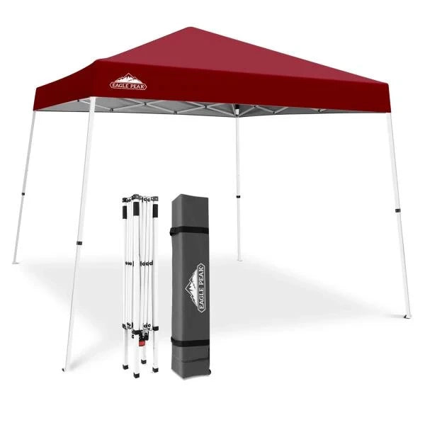 x10 Slant Leg Pop Up Canopy Tent Burgundy