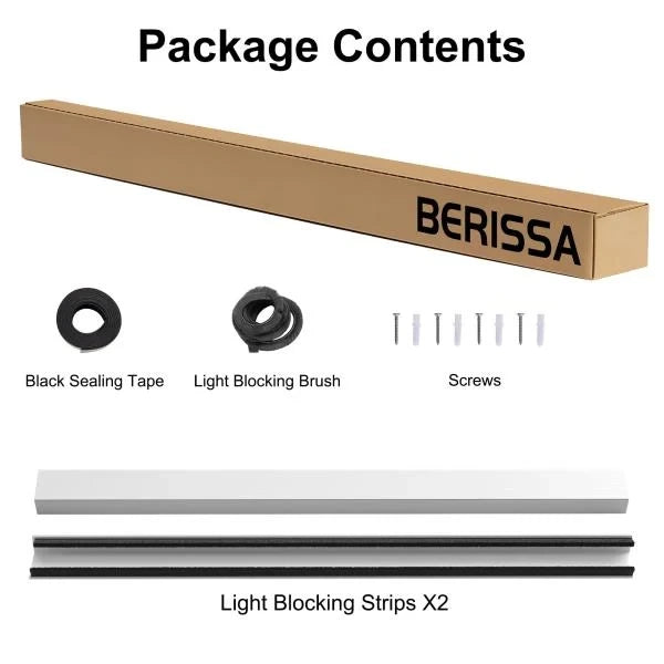 Light Blocking Strips for Window Shades and Blinds 100 Blackout PVC Side Tracks 58 2PCS