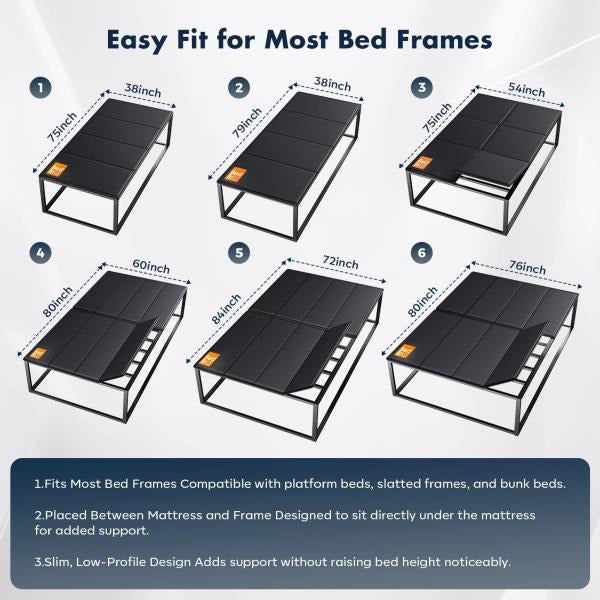 King Bunkie Board 10mm 76 x 80 Black Under Mattress Support
