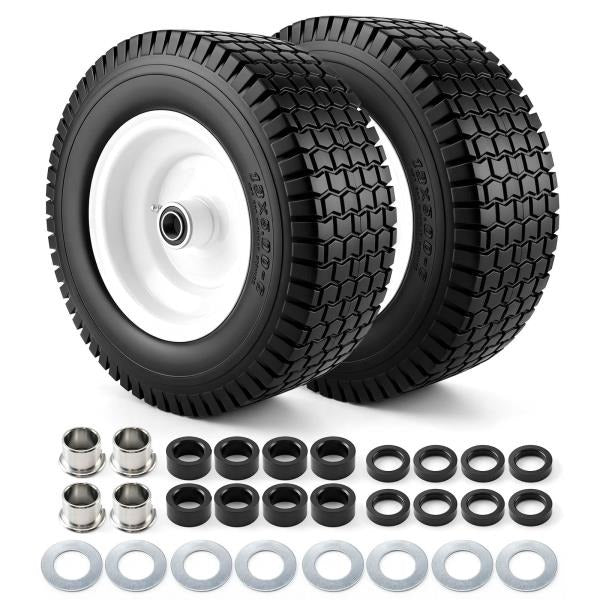 x5.00-6 Flat Free Tire and Wheel Assembly with 34  58 Bearings