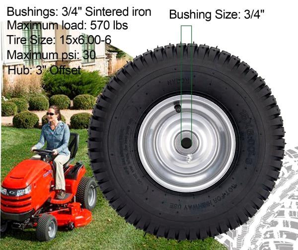 x6.00-6 Lawn Mower Tire for Craftsman Husqvarna Riding Mowers
