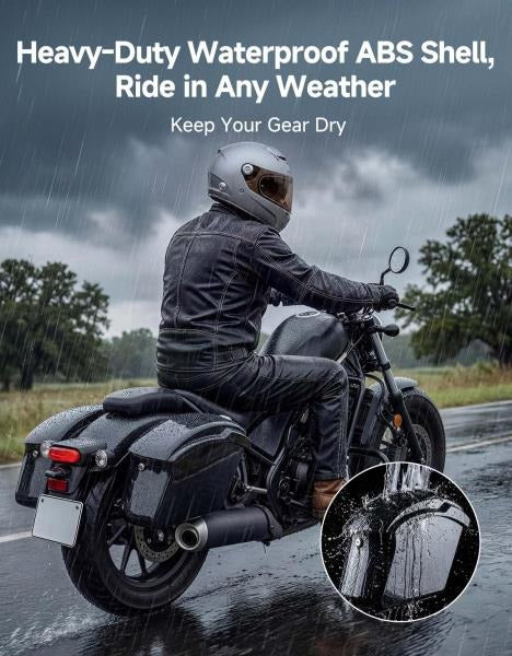 Impact-resistant Motorcycle Hard Saddlebags 22L 11Lx2