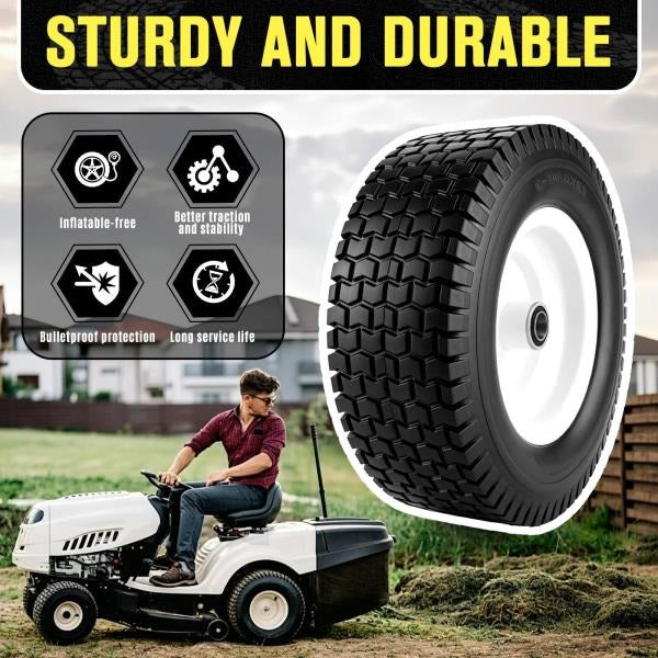 x5.00-6 Flat Free Tire and Wheel Assembly with 34  58 Bearings