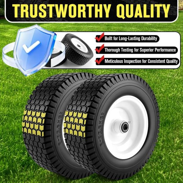 x5.00-6 Flat Free Tire and Wheel Assembly with 34  58 Bearings